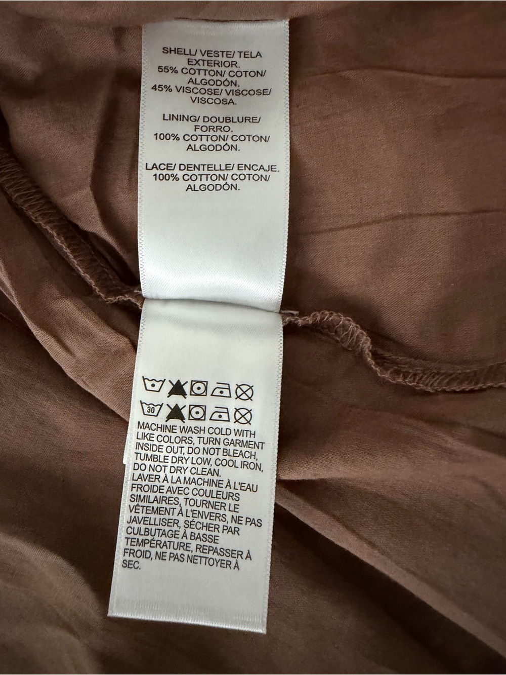 Lucky Brand Brown Floral Lace Trimmed Slip Midi Dress with Cream Print - Picture 11 of 16